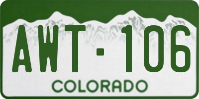 CO license plate AWT106