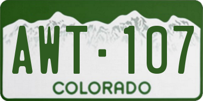 CO license plate AWT107