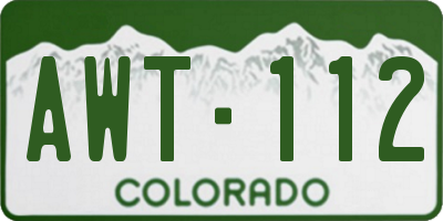 CO license plate AWT112