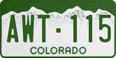 CO license plate AWT115