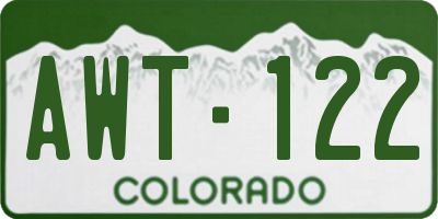 CO license plate AWT122