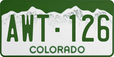 CO license plate AWT126