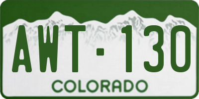 CO license plate AWT130