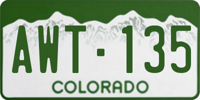 CO license plate AWT135