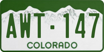 CO license plate AWT147