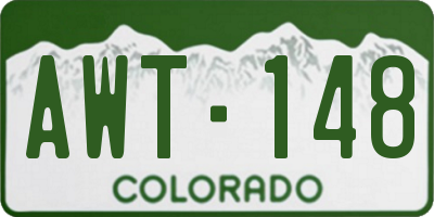 CO license plate AWT148