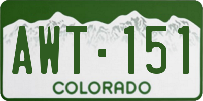 CO license plate AWT151