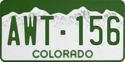 CO license plate AWT156