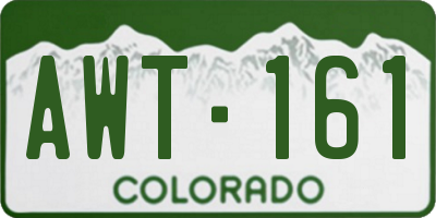 CO license plate AWT161