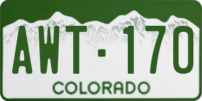 CO license plate AWT170