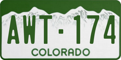CO license plate AWT174