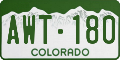 CO license plate AWT180