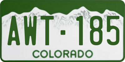 CO license plate AWT185