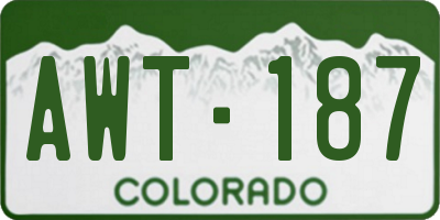 CO license plate AWT187