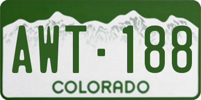 CO license plate AWT188