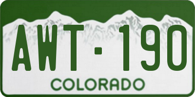 CO license plate AWT190