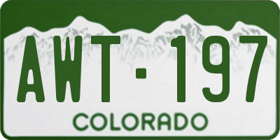 CO license plate AWT197