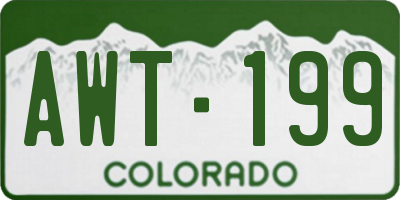 CO license plate AWT199