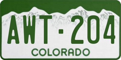CO license plate AWT204