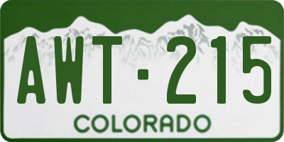 CO license plate AWT215