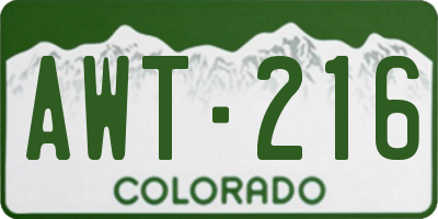 CO license plate AWT216