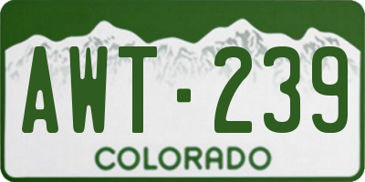 CO license plate AWT239