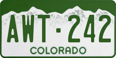 CO license plate AWT242