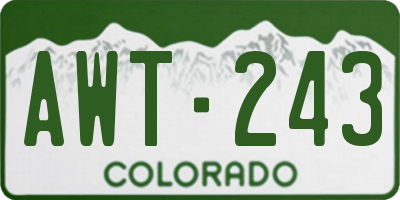CO license plate AWT243