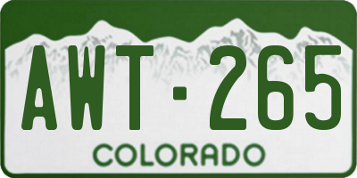 CO license plate AWT265