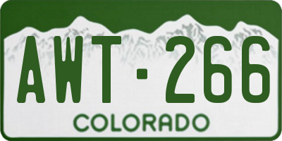 CO license plate AWT266