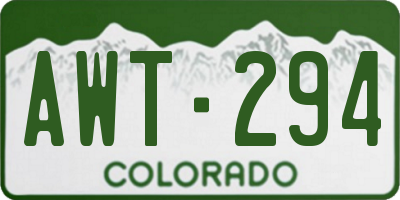 CO license plate AWT294