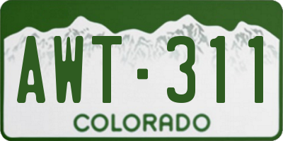 CO license plate AWT311