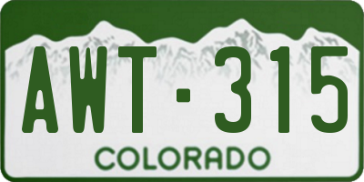 CO license plate AWT315