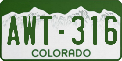 CO license plate AWT316