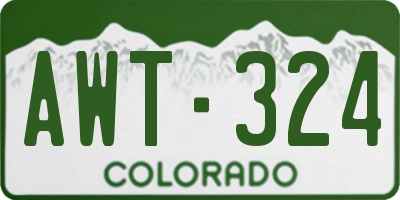 CO license plate AWT324