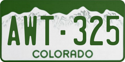 CO license plate AWT325