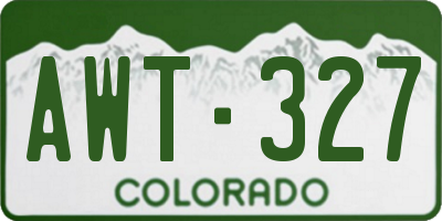 CO license plate AWT327