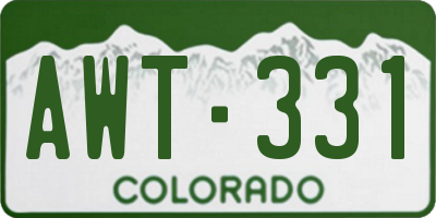 CO license plate AWT331