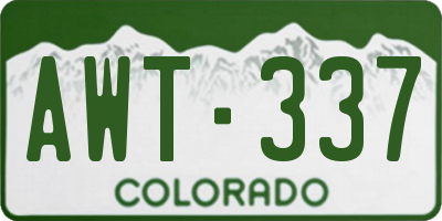CO license plate AWT337