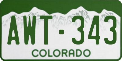 CO license plate AWT343