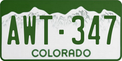 CO license plate AWT347