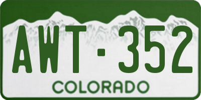 CO license plate AWT352