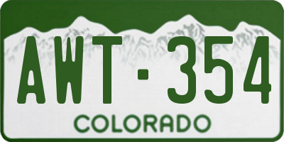 CO license plate AWT354