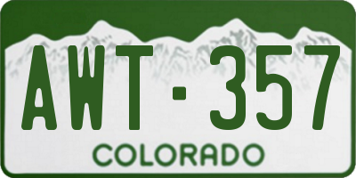 CO license plate AWT357
