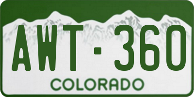 CO license plate AWT360