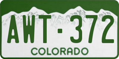 CO license plate AWT372