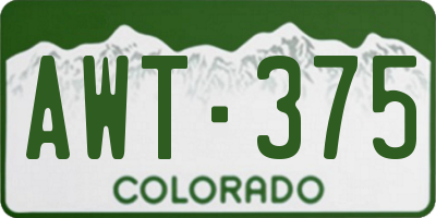 CO license plate AWT375