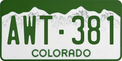 CO license plate AWT381