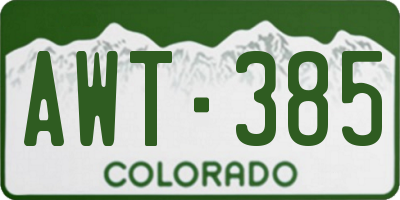 CO license plate AWT385