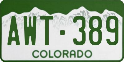 CO license plate AWT389